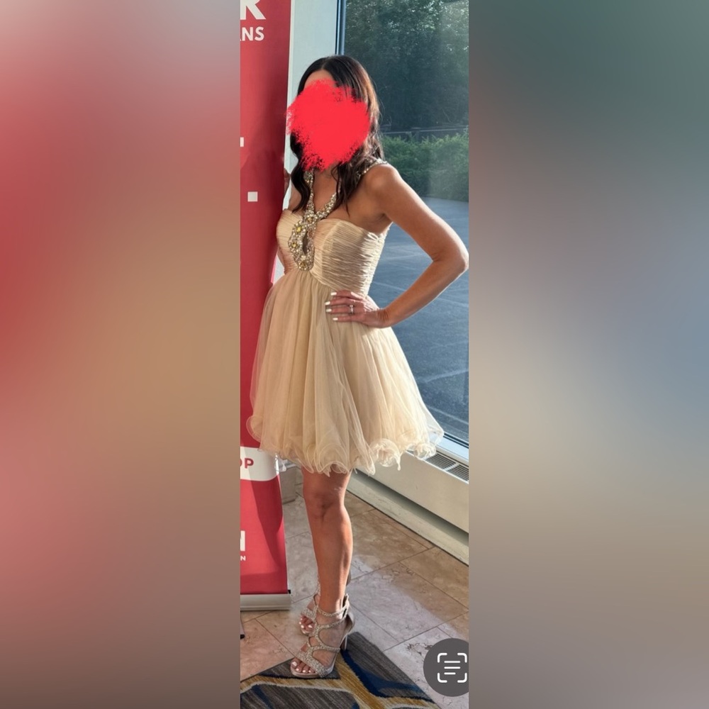 Sherri Hill dress- Nude- size 4